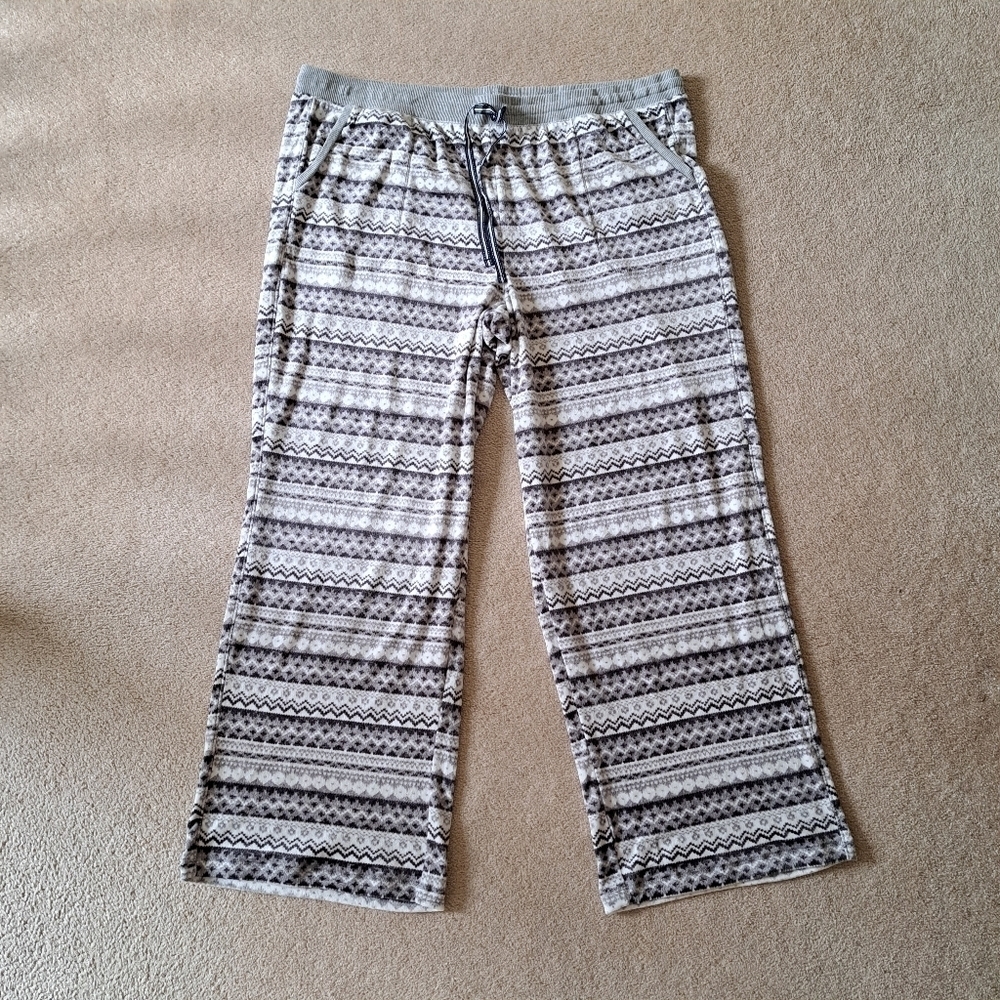 ❤️ Nautica Fleece Pajama Bottoms Womens Medium Grey Silky Soft Bottoms Only NWOT